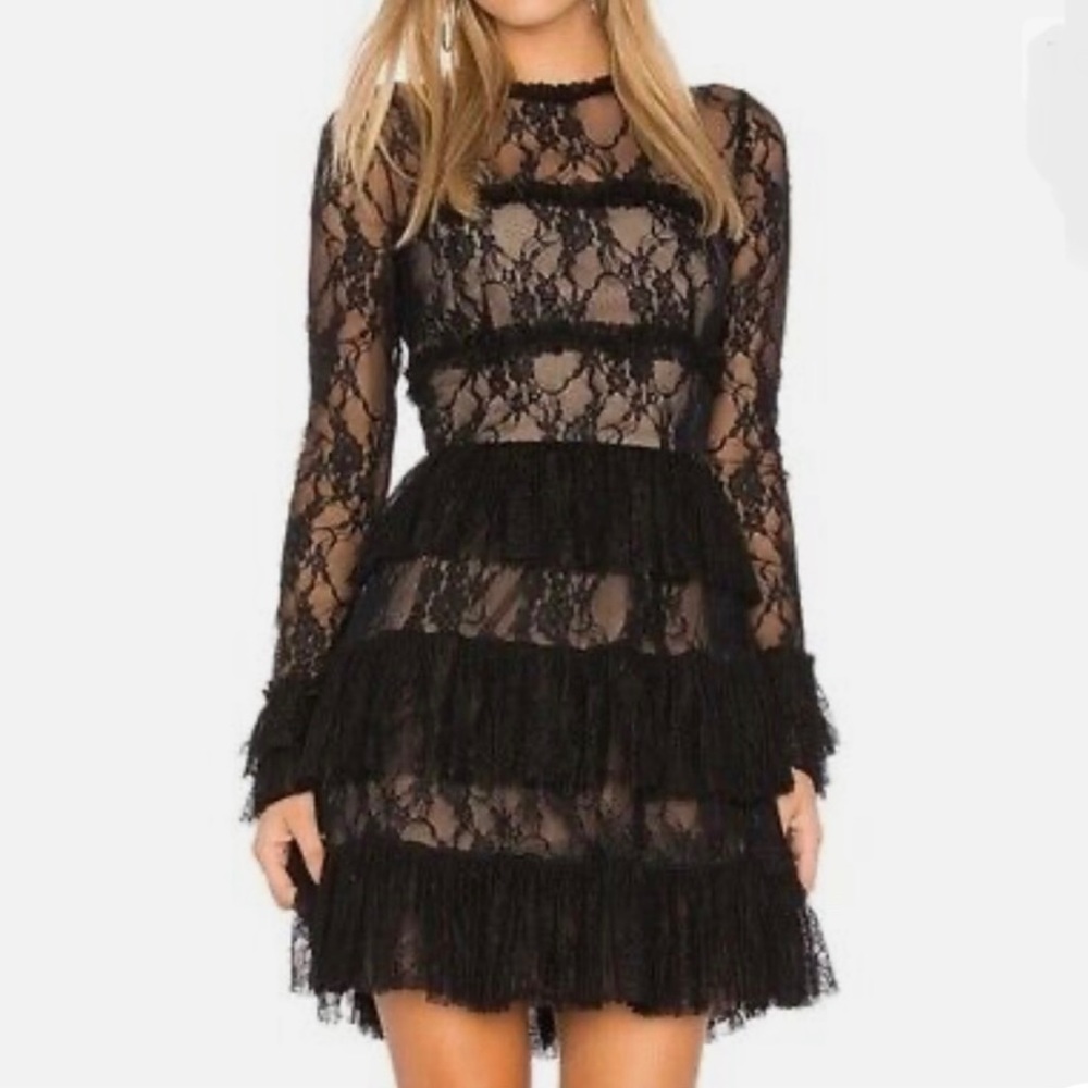 Bailey 44 Feeding Circle Ruffled Lace Dress